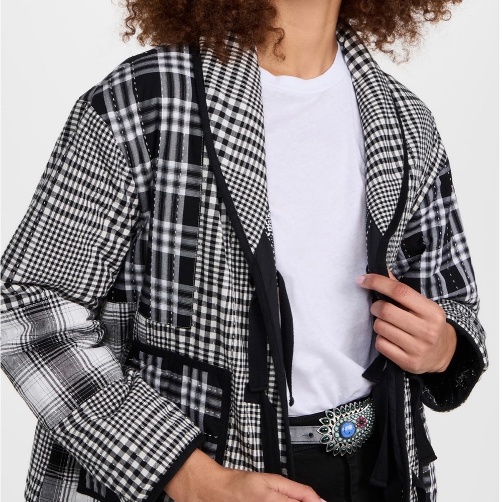 THE GREAT. Checkered Black and White Blazer - Picture 13 of 14